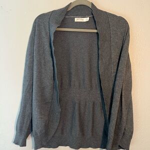 Faded Glory Gray Shawl Collar Cardigan Sweater Top Long Sleeve SZ S Casual